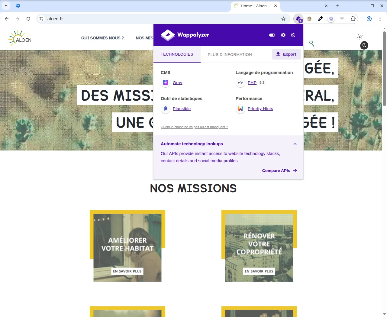 site web de l'association Aloen